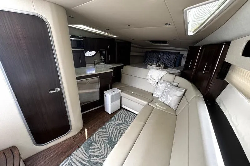  Yacht Photos Pics Luxurious interior of 2018 Regal 35 Sport Coupe with modern amenities and elegant design.