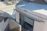 Open drawer on 2017 Capelli Tempest 40 boat, showcasing onboard storage.
