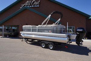 2024 Sun Tracker Party Barge 20 DLX pontoon boat at All Out Marine dealership.