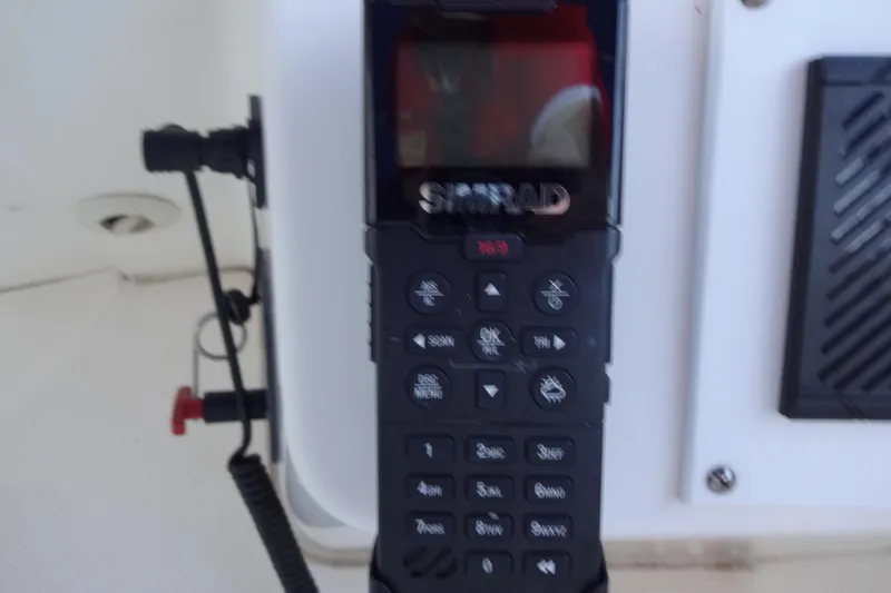 Lit Up Yacht Photos Pics Simrad marine radio on a 2007 Meridian 459 yacht dashboard.