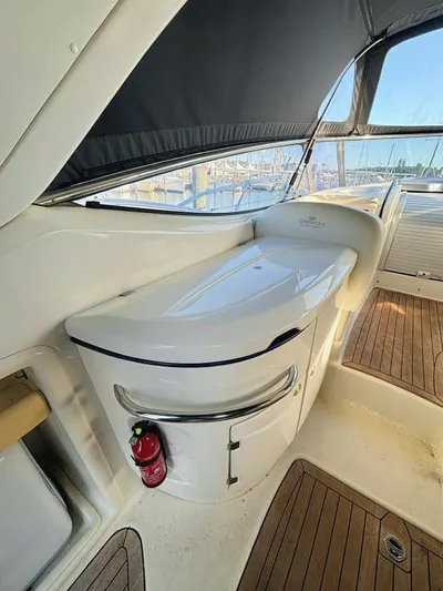  Yacht Photos Pics 2009 Cranchi Endurance 41 yacht interior with sleek design and wooden flooring.