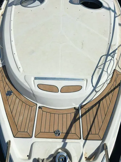  Yacht Photos Pics 2009 Cranchi Endurance 41 yacht deck with teak accents and sleek design.