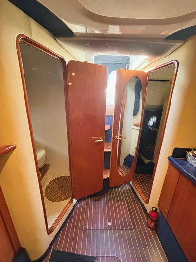  Yacht Photos Pics Interior of 2009 Cranchi Endurance 41 yacht with wooden doors and elegant design.