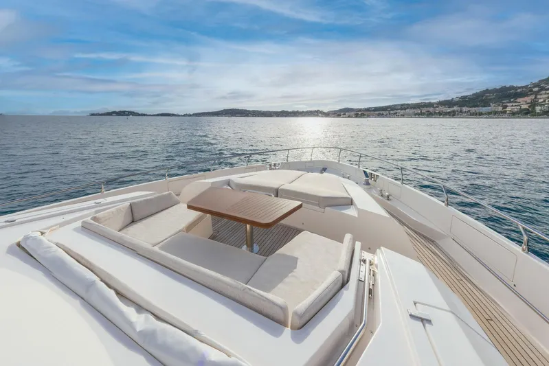 Cecilou Yacht Photos Pics Luxurious 2018 Sanlorenzo Cayman Yachts F920 with spacious deck and scenic ocean view.