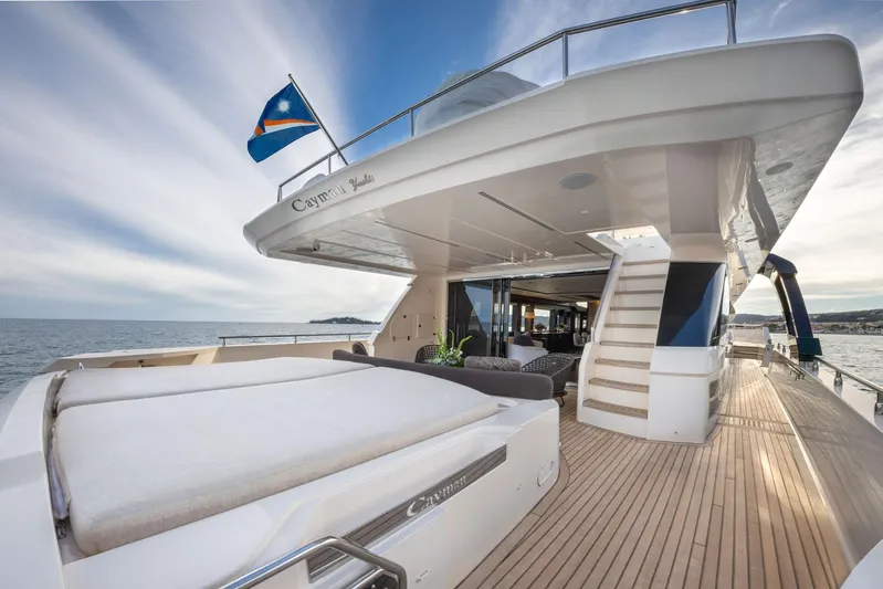Cecilou Yacht Photos Pics Luxurious 2018 Sanlorenzo Cayman Yachts F920 with spacious deck and elegant design.