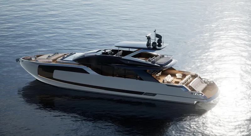 Filippetti F90 Yacht Photos Pics Luxury Filippetti F90 yacht, 2027 model, cruising on serene waters.