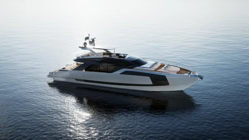 Filippetti F90 Yacht Photos Pics Luxurious 2027 Filippetti F90 yacht cruising on calm waters, showcasing sleek design and elegance.