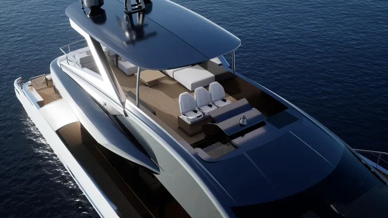 Filippetti F90 Yacht Photos Pics Luxury Filippetti F90 yacht, 2027 model, cruising on calm blue waters.