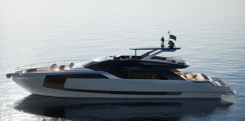 Filippetti F90 Yacht Photos Pics Luxurious 2027 Filippetti F90 yacht cruising on calm waters.