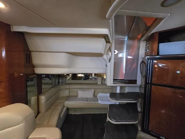 2 Spicy Yacht Photos Pics Interior of 2003 Sea Ray 380 Sundancer yacht with leather seating and modern amenities.