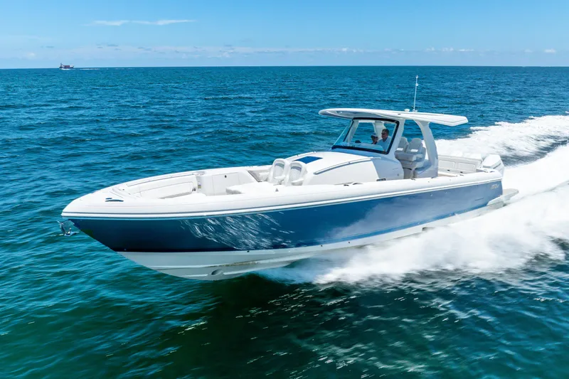  Yacht Photos Pics 2025 Intrepid 41 Panacea cruising on open ocean waters.