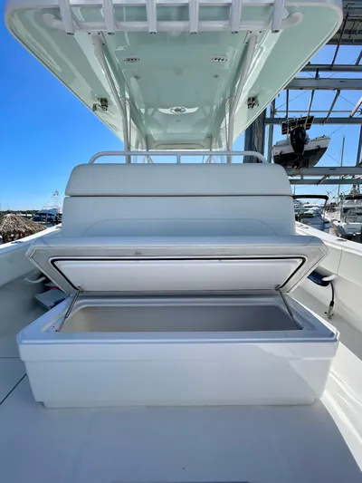 Deeper Yacht Photos Pics 2022 Invincible 39' Open Fisherman boat with open storage compartment.