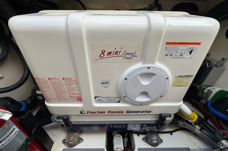  Yacht Photos Pics Fischer Panda generator in 2024 Scout 425 LXF boat engine room.