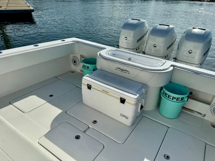 Deeper Yacht Photos Pics 2022 Invincible 39' Open Fisherman boat with triple outboard engines.