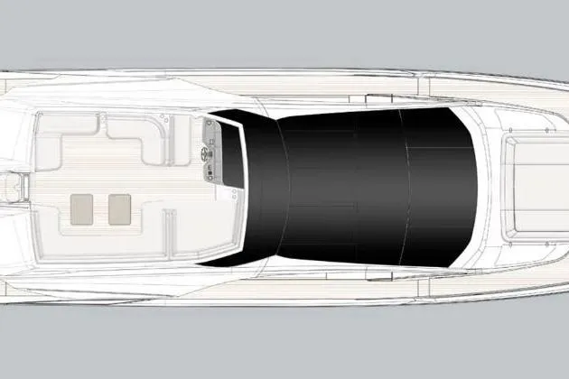 Lance West Yacht Photos Pics Top view layout of 2022 Azimut S10 luxury yacht design.