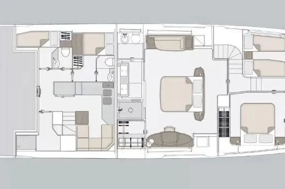 Lance West Yacht Photos Pics Floor plan of 2022 Azimut S10 yacht, showcasing interior layout and design.