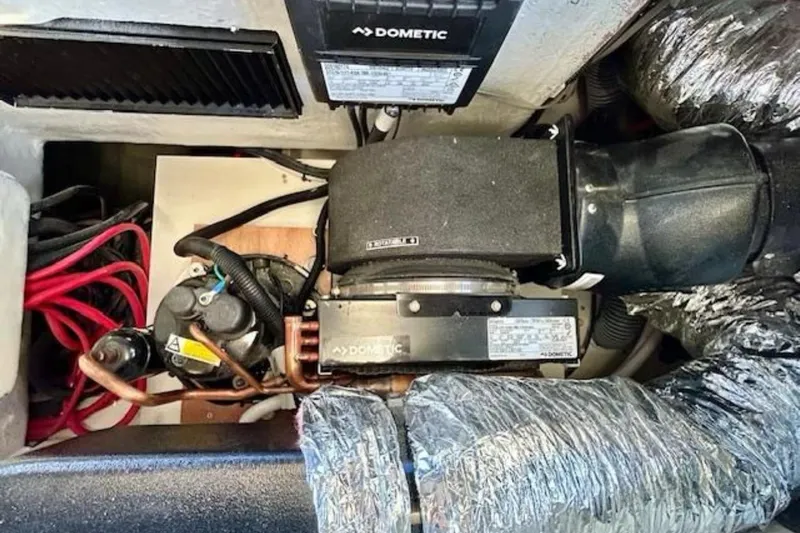  Yacht Photos Pics Engine compartment of 2024 Beneteau Antares 9 with Dometic equipment.