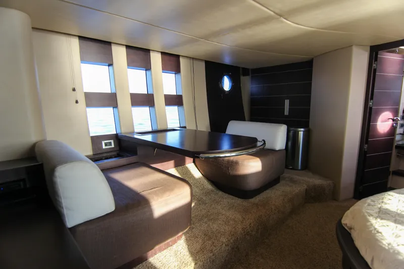  Yacht Photos Pics Luxurious interior of a 2006 Azimut 68S yacht with elegant seating and modern design.