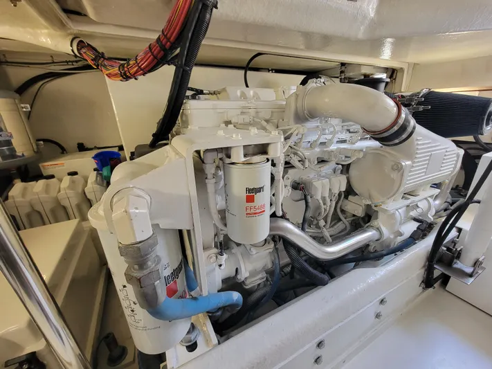  Yacht Photos Pics Engine compartment of a 2010 Jersey Cape Devil 36 boat.