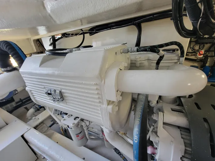  Yacht Photos Pics Engine room of a 2010 Jersey Cape Devil 36 boat.