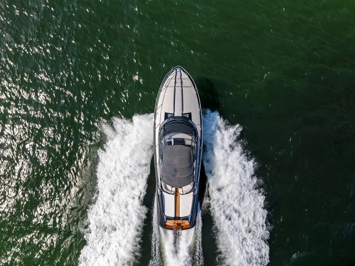 St Peter Yacht Photos Pics Aerial view of 2016 Riva 44 RIVARAMA SUPER yacht cruising on water.