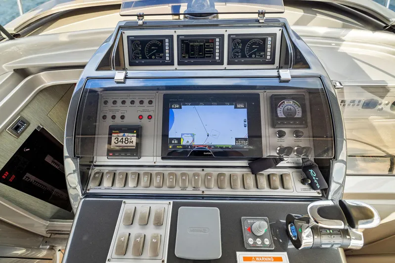 St Peter Yacht Photos Pics Control panel of a 2016 Riva 44 RIVARAMA SUPER yacht with navigation display.