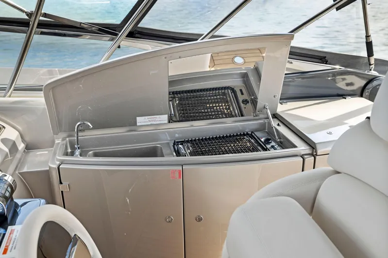 St Peter Yacht Photos Pics Luxury yacht Riva 44 RIVARAMA SUPER 2016 with sleek onboard kitchenette.