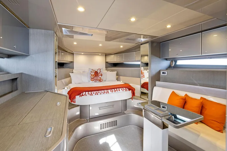 St Peter Yacht Photos Pics Luxurious interior of 2016 Riva 44 RIVARAMA SUPER yacht with modern design and cozy seating.