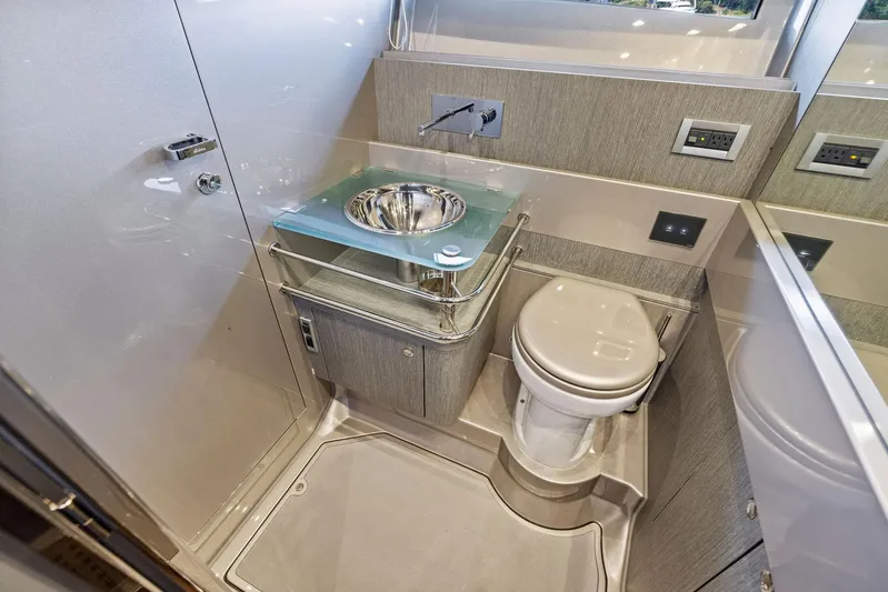 St Peter Yacht Photos Pics Luxurious bathroom in 2016 Riva 44 RIVARAMA SUPER yacht with modern fixtures.