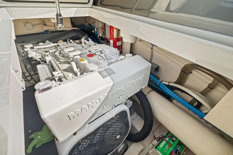 St Peter Yacht Photos Pics Engine compartment of 2016 Riva 44 RIVARAMA SUPER with MAN marine diesel engine.