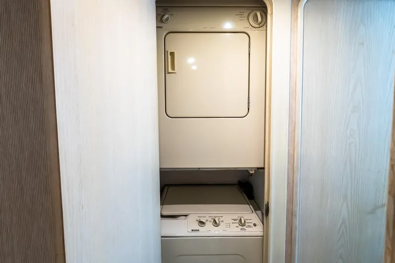 Falcon Yacht Photos Pics Stacked washer and dryer in 1998 Ocean Yachts 48 Super Sport.