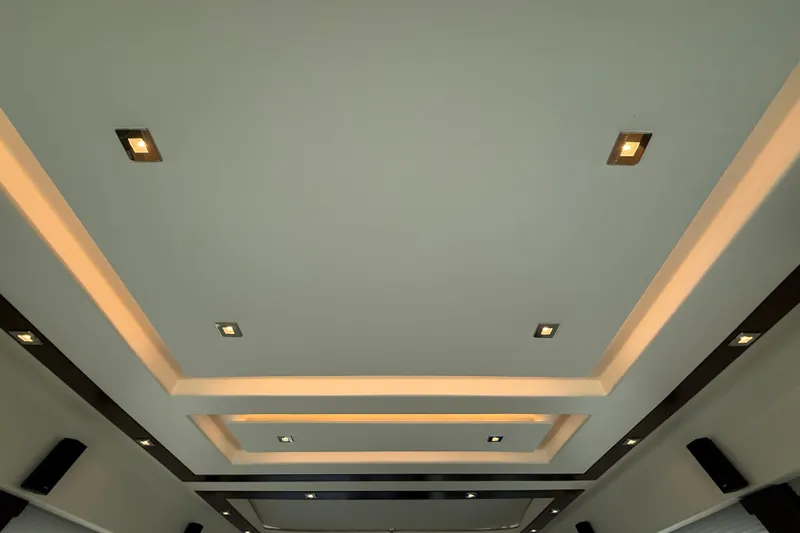  Yacht Photos Pics Ceiling of 2016 Tiara Yachts 50 Coupe with modern recessed lighting design.