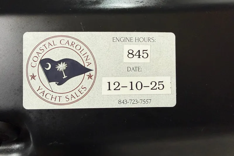  Yacht Photos Pics Sticker from Coastal Carolina Yacht Sales showing engine hours and date for a 2016 Tiara Yachts 50 Coupe.
