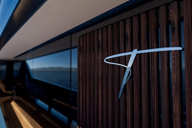 Ceccarelli 40 Project Yacht Photos Pics Luxurious Tuxedo Yachting House design, featuring sleek wood paneling, 2028 model.