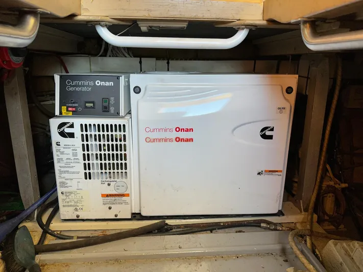 Charisma Yacht Photos Pics Cummins Onan generator in 1987 Post 46 SPORT boat engine room.