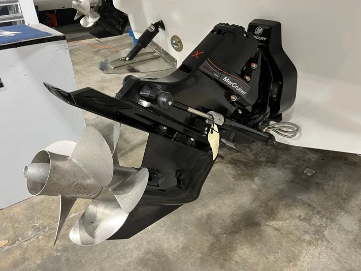  Yacht Photos Pics 2023 Monterey 298 Super Sport boat with MerCruiser outdrive and dual propellers.