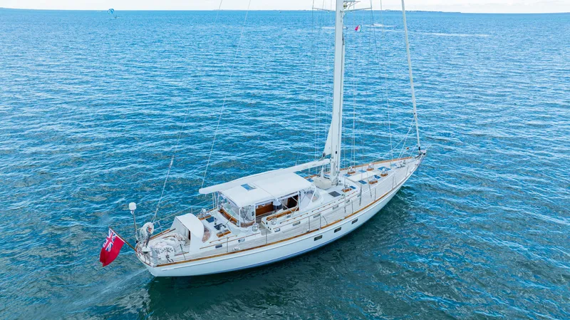 Tuatara Yacht Photos Pics 1983 Little Harbor 63 yacht sailing on open blue waters.