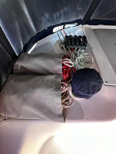 Chesapeake Free Yacht Photos Pics Sailing ropes and equipment on a 2006 Catalina 387 yacht deck.