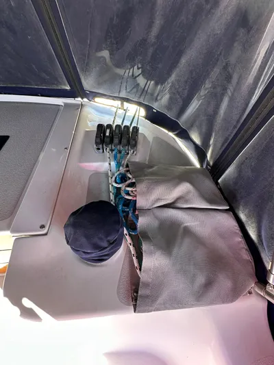 Chesapeake Free Yacht Photos Pics 2006 Catalina 387 sailboat cockpit with ropes and winch cover.