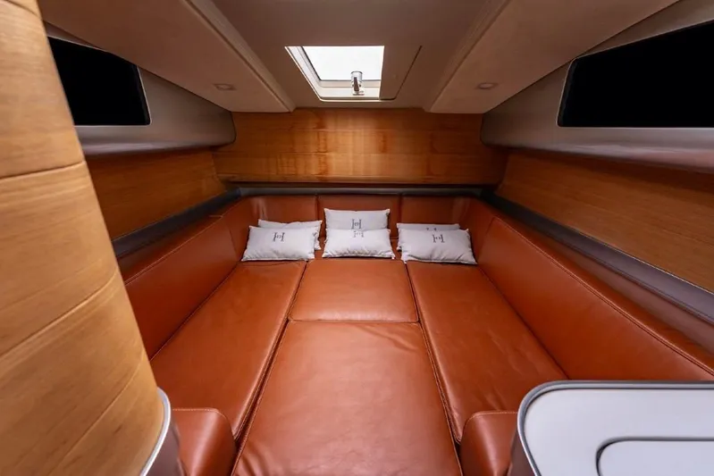 Bs 160 Fb Yacht Photos Pics Luxurious interior of 2020 Novamarine BS 160 FB with leather seating and pillows.