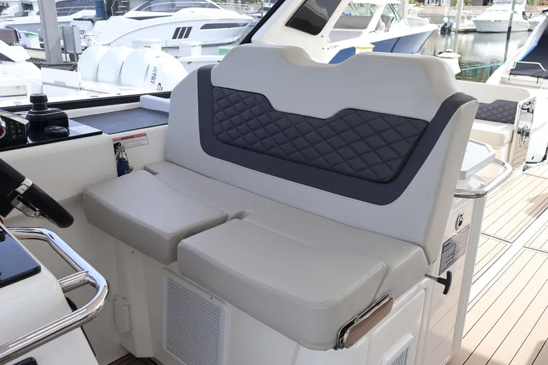  Yacht Photos Pics Luxury seating on 2023 Aquila 36 Sport boat, featuring modern design and comfort.