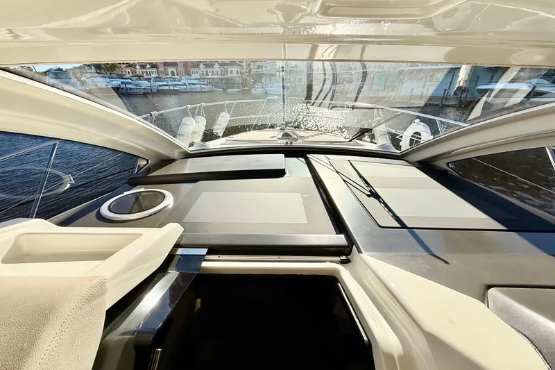 Yacht Photos Pics Interior view of 2016 Cranchi M44 HT yacht, showcasing sleek design and spacious layout.