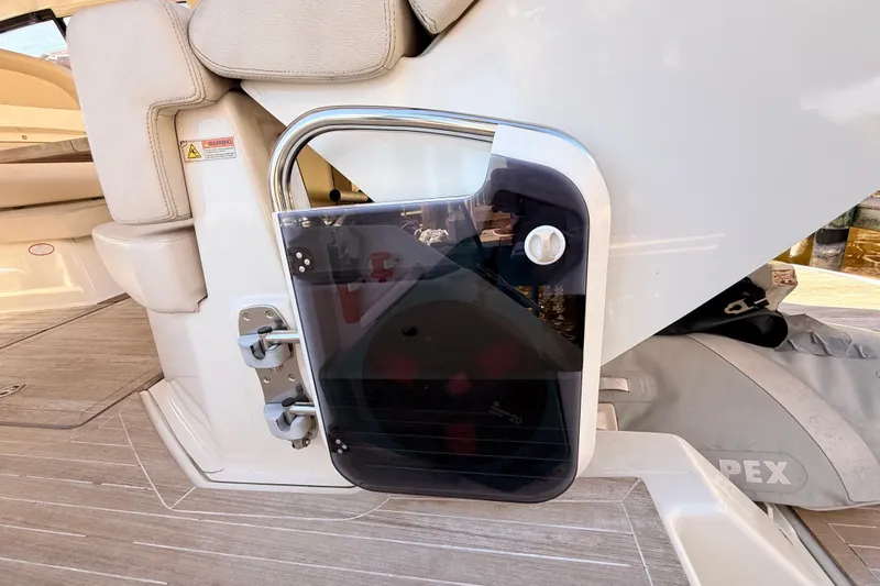  Yacht Photos Pics 2016 Cranchi M44 HT yacht interior with sleek seating and modern design elements.