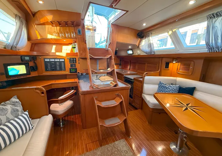 Gadabout Yacht Photos Pics Salon looking aft
