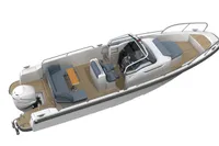 2023 Nimbus T9 X-Edition boat with sleek design and modern features, top view.
