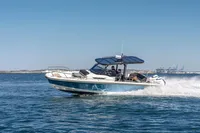 2023 Nimbus T9 X-Edition boat cruising on open water.