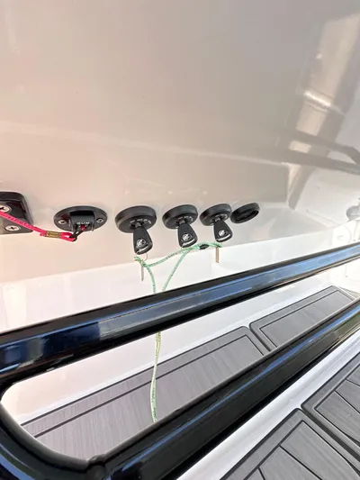  Yacht Photos Pics 2023 Statement 350 Open boat deck with cleats and ropes.