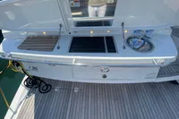 2019 Cranchi T36 Crossover yacht outdoor kitchen with sink and grill.