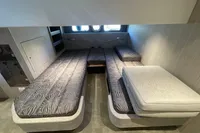 2019 Cranchi T36 Crossover interior with twin beds and modern design.