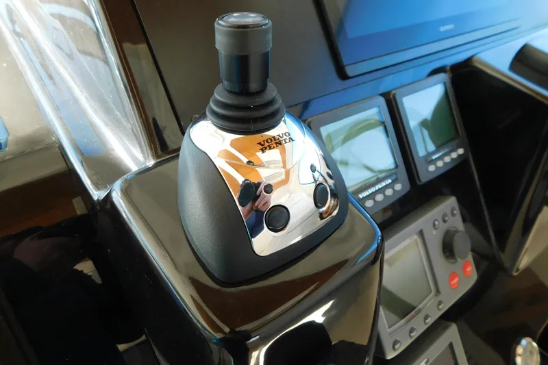  Yacht Photos Pics Control panel of a 2009 Tiara Yachts 4300 Sovran with Volvo Penta joystick.